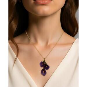 Michael Michaud Petunia 16" Adj. 3-Flower Pendant